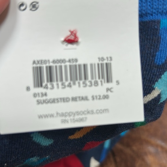 New Happy Socks Ace throwing men’s sz 10-13 socks - Picture 4 of 4